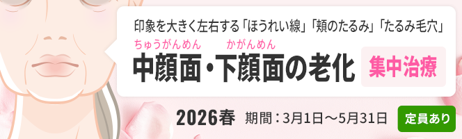 中顔面・下顔面（ちゅうがんめん・かがんめん）の老化集中治療