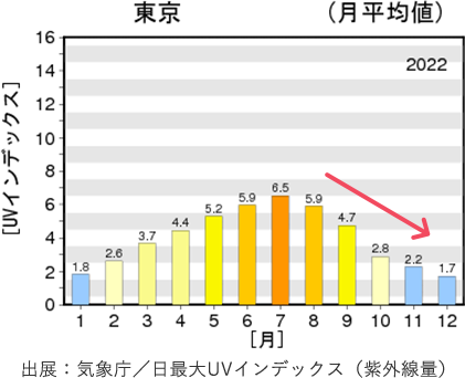 日最大UVインデックス（紫外線量）